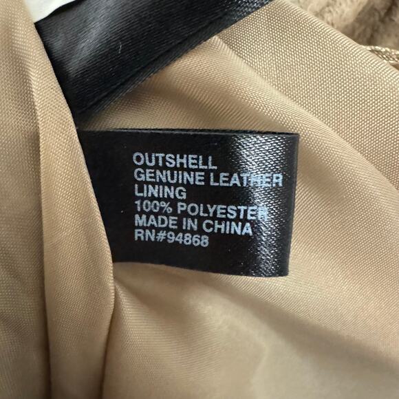 Modern Images Suede Skirt Womens 4 Midi 100% Leather Light Brown Tan Old Money - Picture 5 of 10